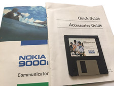 ORIGINAL  NOKIA 9000i MANUAL + 9000i 'QUICK GUIDE', 9000 FLOPPY DISK,AS PICTURED