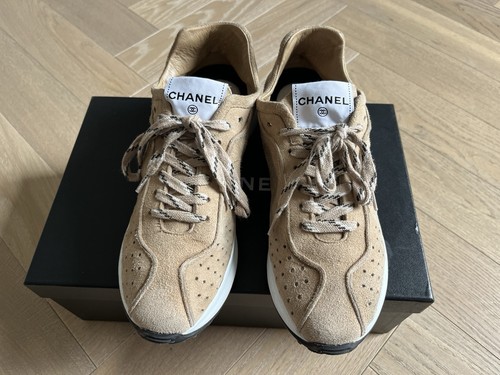 Chanel beige suede and - chanel, leather