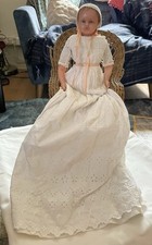 ANTIQUE PIEROTTI POURED WAX DOLL. 16 inches. Gorgeous Original Gown Clothes