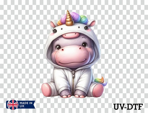 Hippo unicorn costume dtf - uv,