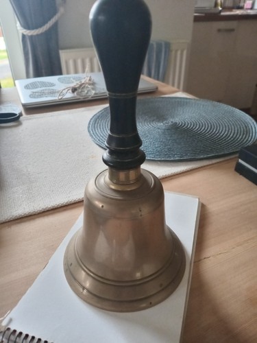 Vintage school bell - vintage, brass