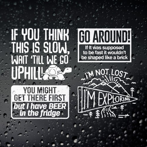 Funny campervan sticker - campervan, set: