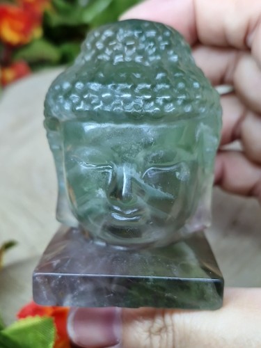 Fluorite crystal buddha - fluorite,