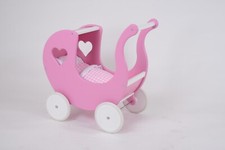 Brand New Wooden Doll Pram PINK STAR B1 including BEDDING Doll´s PRAM by MJmark