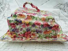 James Kent Old Foley Du Barry Chintz Bone China Cheese Butter Dish Damaged