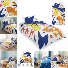 Kids Pokémon 2PC Duvet Cover Bedding Set With Pillowcase Polycotton Single Bed