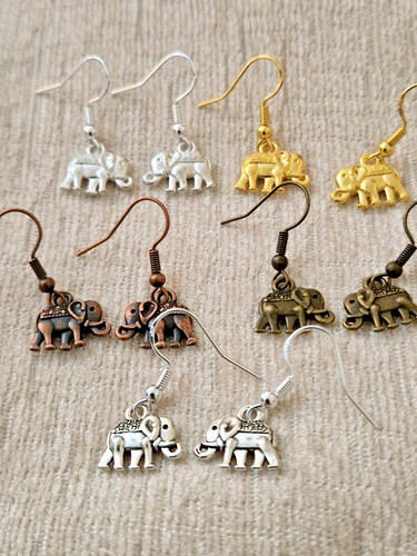 Small elephant charm drop