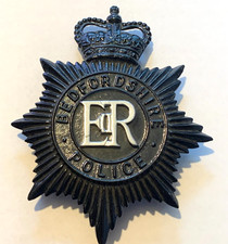 Obsolete Bedfordshire Constabulary Helmet Plate Blackened  Post 1952