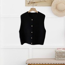 Knit vest women waistcoat - knit,