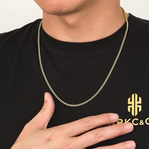 Men gold cuban chain - gold,