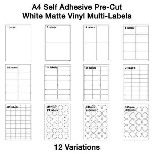 Matte vinyl white - white, pre-cut