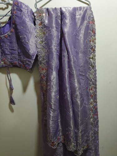 Women purple embroidered silk - women,