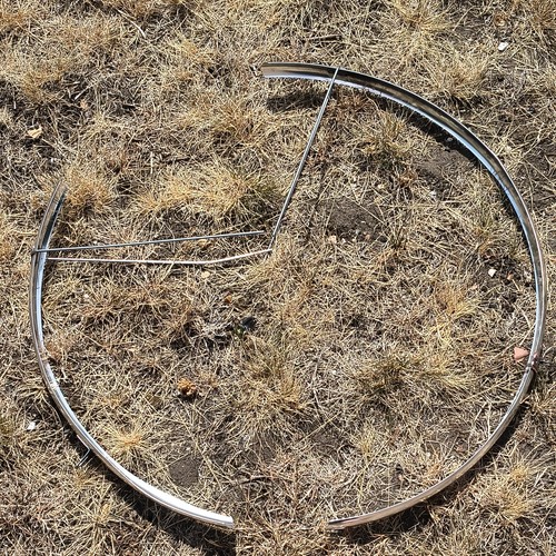 Silver metal bicycle - metal,