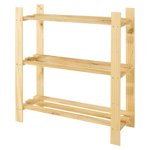 Natural pine shelf slatted - natural,