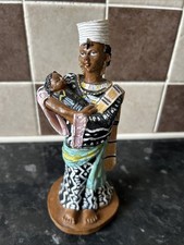 African Resin Figure Mum And