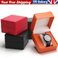 Single Grid PU Leather Watch