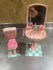 Vintage Retro 1990s 1980s Sindy Bathroom Set Wash Basin Sink and Toilet