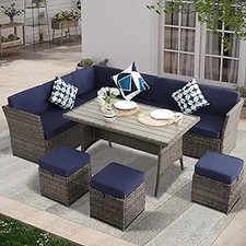 7PC Patio Furniture Set Wicker