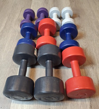 V-Fit 10 Dumbbell Set 5kg, 3kg,2kg,1.5kg,1kg  Vinyl-Dipped C2