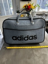 Peter Black Vintage Adidas Sports Messenger Bag Hold-all Blue Black Airliner 70s