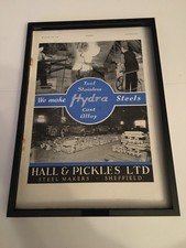 HALL & PICKLES STEEL MAKERS SHEFFIELD-WW2 1942 A4 framed original advert