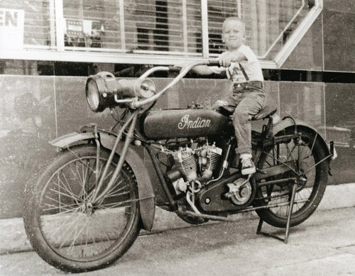 Old time indian motorcycle - time,