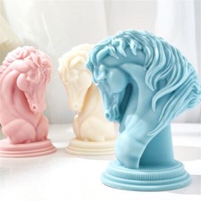 3D Horse Head Candle Silicone Mold DIY Animal Crafts Resin Cake Mould Ornament