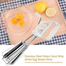 Rotary Manual Hand Whisk Egg Beater Mixer Stainless Steel Kitchen Tools