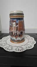 Budweiser Holiday Stein 1997 Clydesdales Winter Scene Collectible