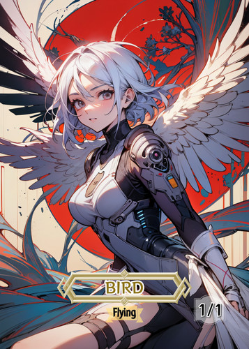 Bird tokens anime - 2x, white