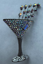 Butler & Wilson Champagne Silver & Crystal Glass Brooch 5cm