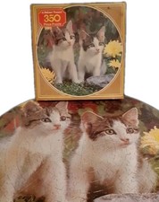 Rare Falcon 350 Piece Jigsaw Puzzle Cameo Kittens Medium Size Circular Complete 