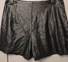 Women's Black PVC Shorts Zara
