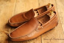 Prada Tan Brown Leather Driving Shoes Loafers Men's UK 8 US 9 EU 42 Italian Made