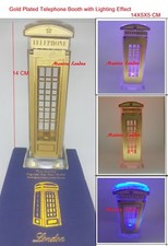 Telephone booth gold plated - booth,