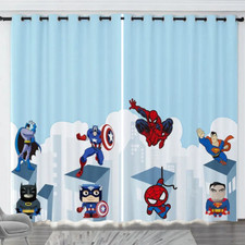 Marvel Heroes Curtains Eyelet Boys Bedroom Decor 02 Customize Size UV Protect