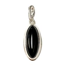 Whitby Jet and 925 Sterling Silver Pendant Drop I