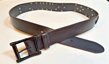 Rock Revival Black Leather Belt Black Metal Letters Men’s 38 Great Look