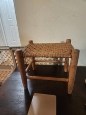 Antique Oak Cane Bottom Foot