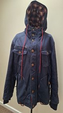 Mens Navy Joe Browns Parka Style Coat with Hood Size Medium Excellent Condition