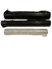 3 rolls of shrink wrap - part used , black & clear 50cm / 40cm