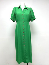 Ex M&Co Ladies Linen-Look Collared V-Neck Midi Shirt Dress Sizes 8-20