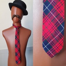 1970s Red Tartan Tie in Spun