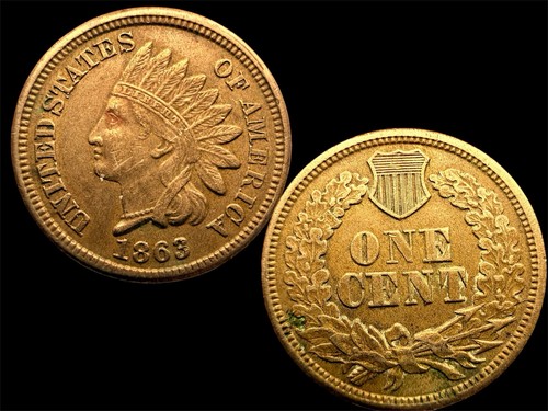 1863 indian head cent - 1863,