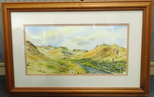 Framed watercolour of - framed,