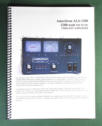 Ameritron als 1300 - als-1300, instruction