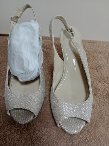 Wide fit sparkly silver - wide,