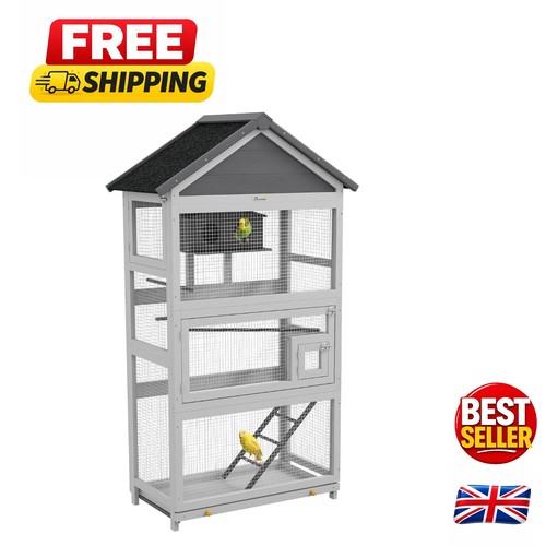 Grey aviary with removable - grey,
