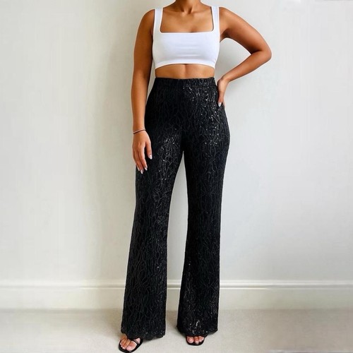 Zara black semi - sheer, sequin