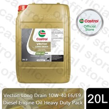 Castrol Vecton Long Drain 10W-40 E6/E9 Diesel Engine Oil Heavy Duty Pack, 20L